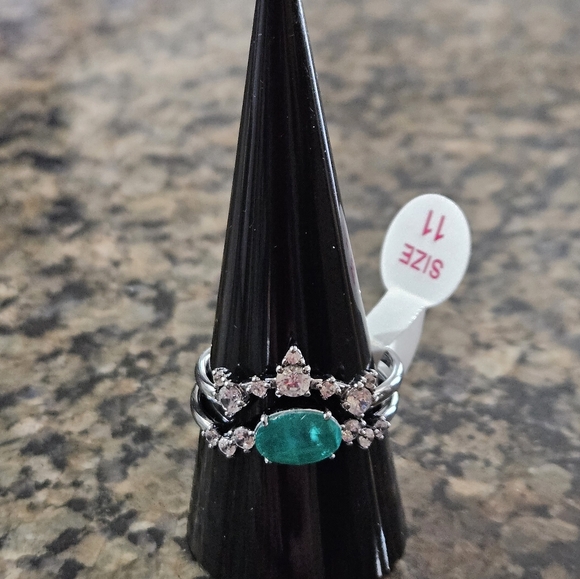 Bomb Party RBP8627 “Brighten My Day” Brazilian Emerald Fused with Quartz Sz 11 - Picture 1 of 5